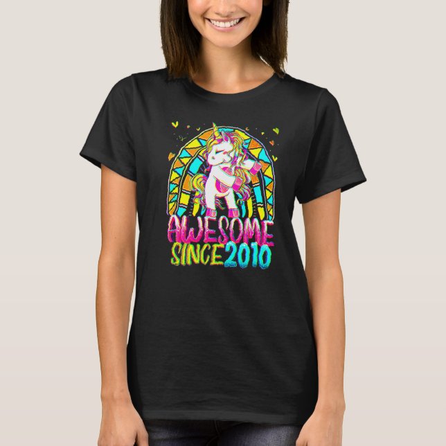 Camiseta 12 Birthday Rainbow 12 Year Old Flossing Unicorn (Frente)