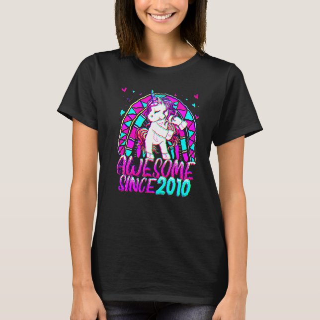 Camiseta 12 Birthday Rainbow 12 Year Old Flossing Unicorn (Frente)
