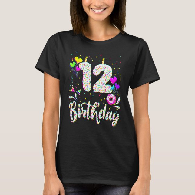 Camiseta 12 Birthday Rapariga De 12 Anos (Frente)