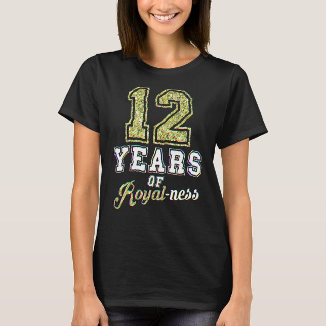 Camiseta 12 Birthday Royal Royalty Theme 12 Anos (Frente)