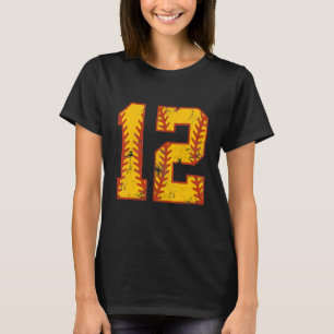 Camiseta 12 Birthday Softball Bdy, 12 Anos