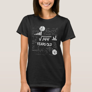Camiseta 12 Birthday Square Root Math 12 Anos