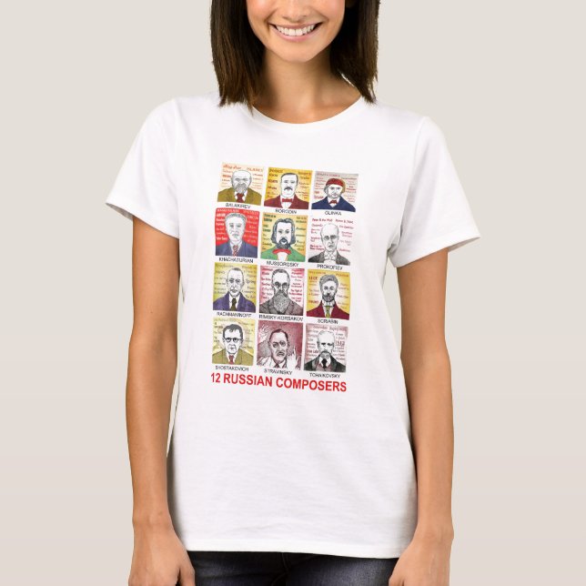Camiseta 12 compositores do russo (Frente)