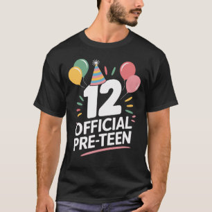 Camiseta 12 Crianças de Aniversário Antes do Adolescente Ap