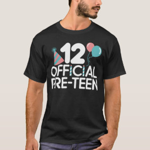 Camiseta 12 Crianças de Aniversário Antes do Adolescente Ap