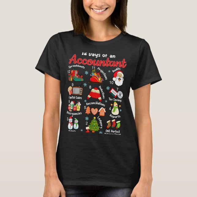 Camiseta 12 Days Of Accountant Christmas Accounting Major M (Frente)