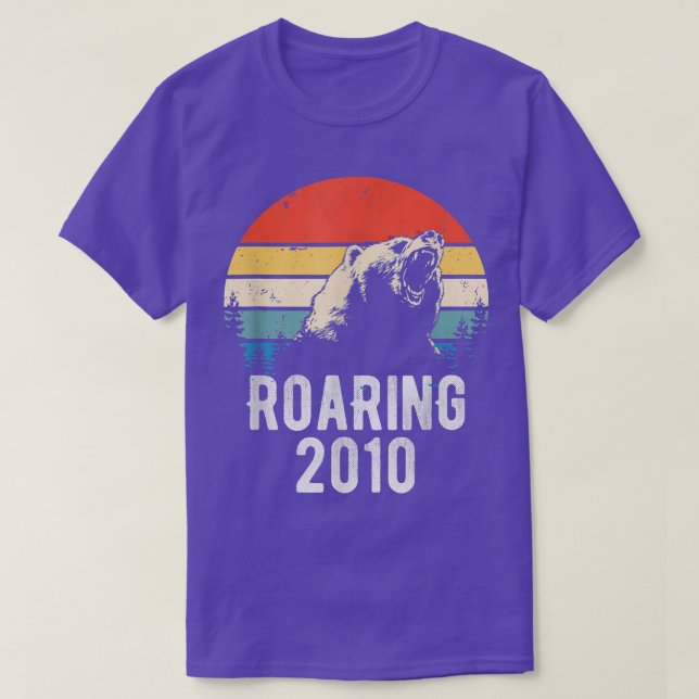 Camiseta 12 de Anel de 2010, Retro Sunset Bear (Frente do Design)