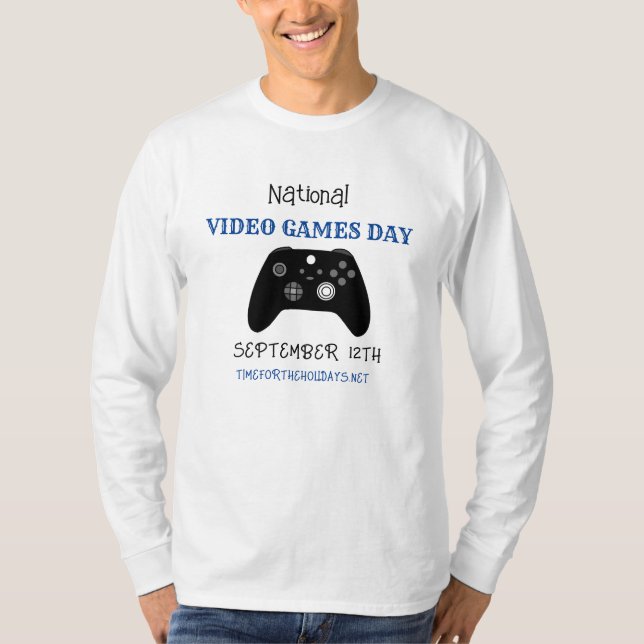 Camiseta 12 de setembro do Dia Nacional dos Videos games (Frente)
