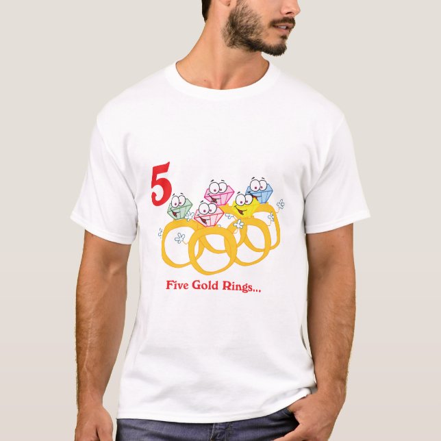 Camiseta 12 dias cinco argolas de ouro (Frente)