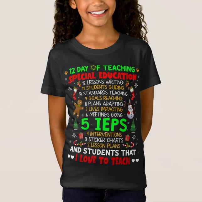 Camiseta 12 Dias De Ensino De IEPS De Ensino Especial (Frente)