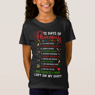 Camiseta 12 dias de farmácia Farmacêutica de Natal Engraçad
