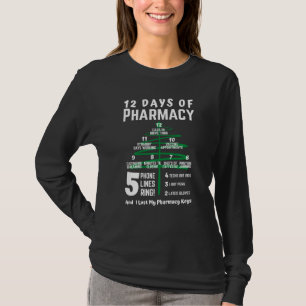 Camiseta 12 Dias De Farmacologia Farmacêutica De Árvore De 