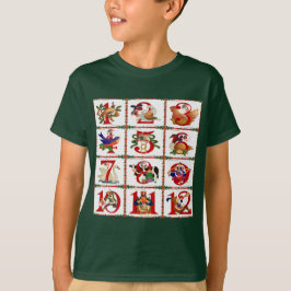 Camiseta 12 Dias De Impressão De Quilta De Natal