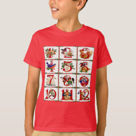 Camiseta 12 Dias De Impressão De Quilta De Natal