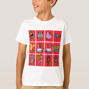 Camiseta 12 dias de t-shirt do Natal, roupa, presentes