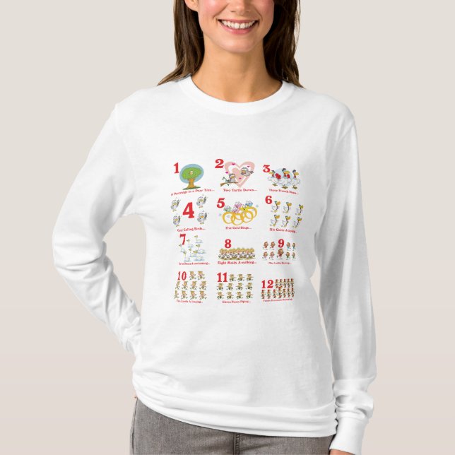 Camiseta 12 doze dias de natal completo (Frente)
