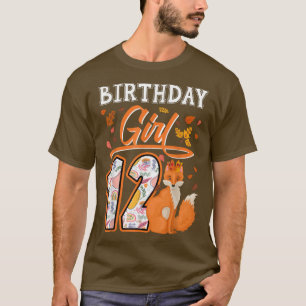 Camiseta 12 Fo Birthday Girl Cute Fo Lover Zoo Animal 12