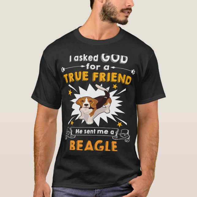Camiseta 12 Perguntou A Deus Um Beagle (Frente)