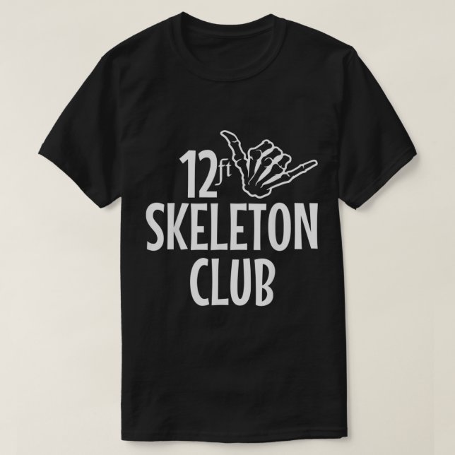 Camiseta 12 pés Skeleton Club Giant Skelly Halloween Infern (Frente do Design)