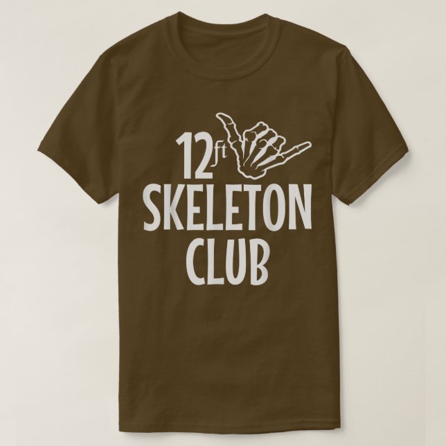 Camiseta 12 pés Skeleton Club Giant Skelly Halloween Infern (Frente do Design)