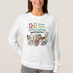 Camiseta 12 x 12 contra a proibição de livros de longo alca