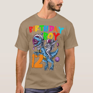 Camiseta 12 Years Old Birthday Boy Astronaut Riding 12th Di