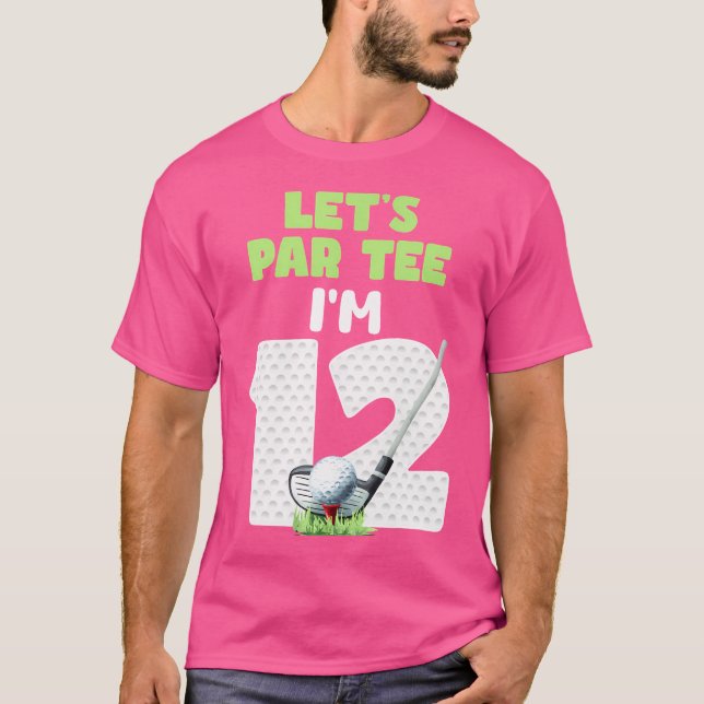 Camiseta 12 Years Old Golf Theme 12Th Birthday Sport Party (Frente)