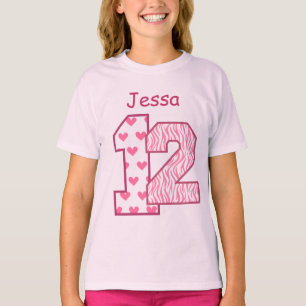 Camiseta 12o Nome feito sob encomenda V025D da zebra