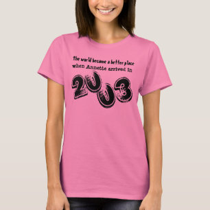 Camiseta 12o Presente de aniversário sentimento 08A de 200