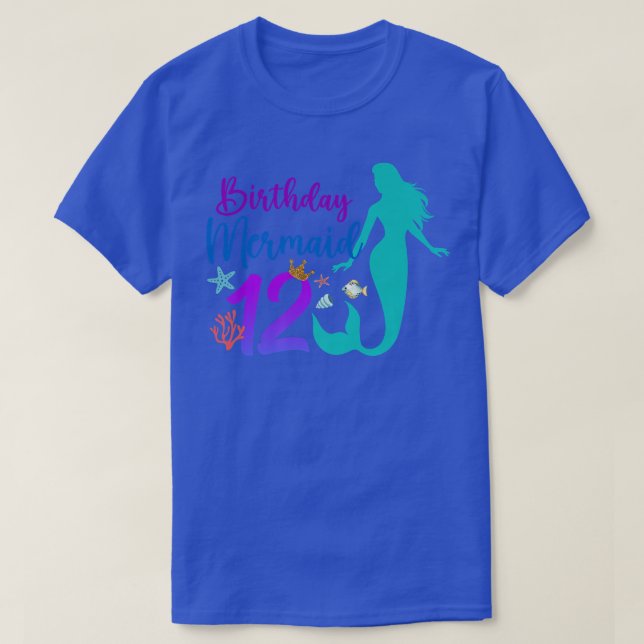 Camiseta 12th Birthday Mermaid Ocean 12 Year Old Magical Bd (Frente do Design)