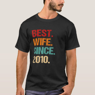 Camiseta 12th Wedding Anniversary Retro Best Wife Since 201