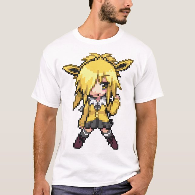 Camiseta 135 JOLTEON Girl Sprite Pixel Art - CHEIO POKEDEX! (Frente)