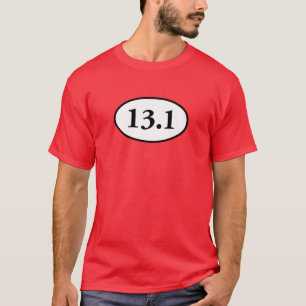 Camiseta 13,1 meio Oval da maratona