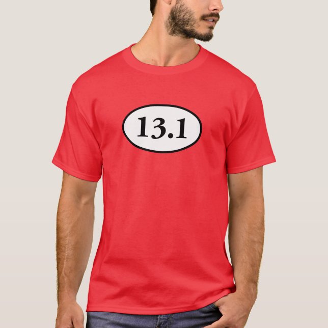Camiseta 13,1 meio Oval da maratona (Frente)