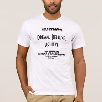 Camiseta 13,1 milhas, sonho, acreditam, conseguem, 4o