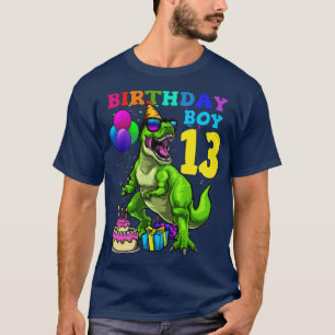Camiseta 13 Aniversário Aniversário Garoto 13 Dinossauro