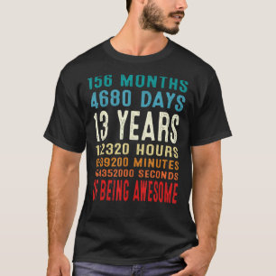 Camiseta 13 Aniversário De 13 Anos De Idade, 13 Anos De Awe