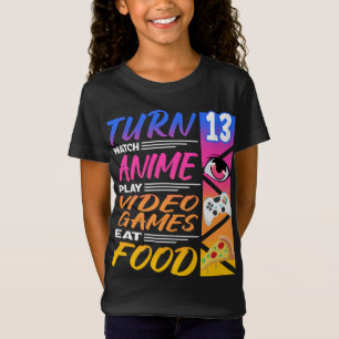 Camiseta 13 Aniversário I Manga I Gamer I 90s Kawaii Pizza