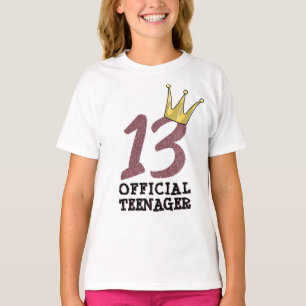 Camiseta 13 Aniversário Oficial Adolescente Adolescente Ga