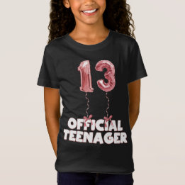Camiseta 13 Aniversário Oficial Adolescente de Foil Balões 