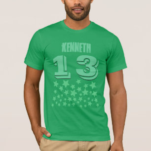 Camiseta 13 Aniversário ou QUALQUER ANO Burst de Estrelas V