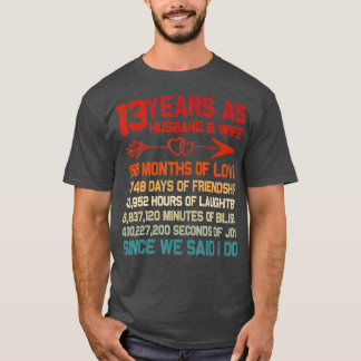 Camiseta 13 anos como 13 de aniversário da esposa marido