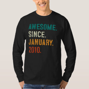 Camiseta 13 Anos De Idade Incrível Desde Janeiro De 2010 13