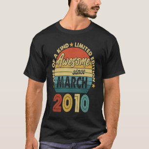 Camiseta 13 anos de idade incrível desde março de 2010 13 B