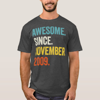 Camiseta 13 Anos De Idade Incrível Desde Novembro De 2009 1