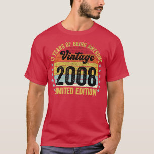 Camiseta 13 Birthday, 13 Anos, Presentes Vintage, 2008 Limi
