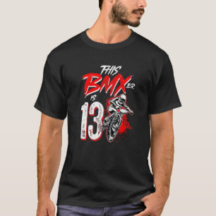 Camiseta 13 Birthday Boy BMX Decorações de Festa de anivers