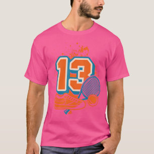 Camiseta 13 Birthday Boy Tênis Player Tênis 13 Anos Ol