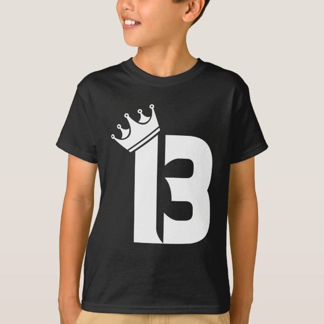 Camiseta 13 Birthday Boys Girls Adolescente Número de Vinta (Frente)