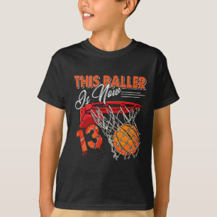 Camiseta 13 Birthday Bysketbyll Diversão 13 Anos Crianças G